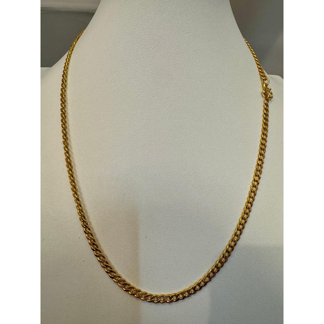24 Karat Pure Gold Hand Made Yellow Gold LINK Chain Necklace, 37.7 Gm, 22 Inch Simple Link Chain design , A rare pure gold...