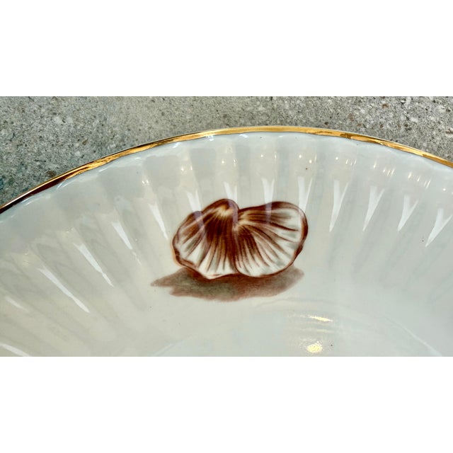 Nautical Porcelain Seafood Platter, Chop Plate With Lobster & Shellfish From Poland’s Wawel Fine China, Scalloped Gold Edge, Circa Mid-20th Century For Sale - Image 4 of 12