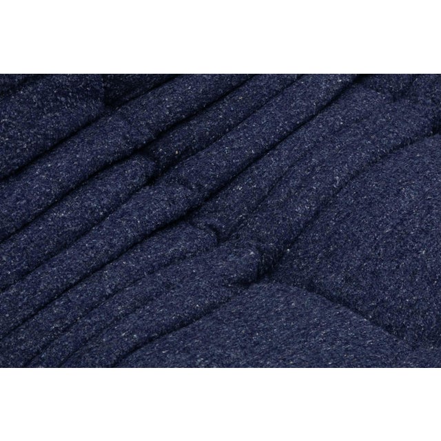 Togo Three-Seater Sofa in Dark Blue Boucle by Michel Ducaroy for Ligne Roset For Sale - Image 9 of 17