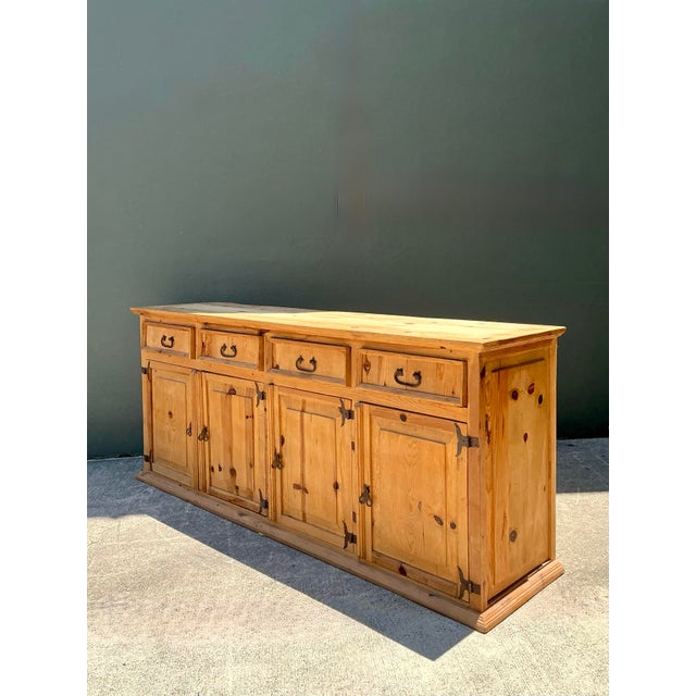 Vintage Knotty Pine Long Credenza For Sale - Image 12 of 12