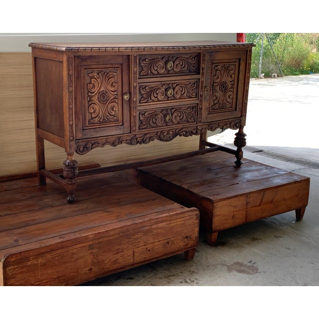 20th Low Platform Coffee Table, Slabs of Vintage Hardwood . Conductors Podium For Sale - Image 10 of 12