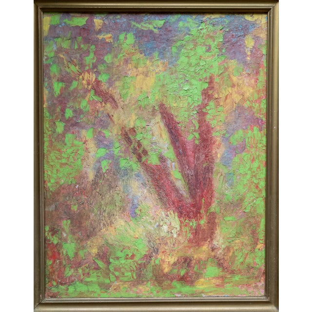 We are selling this really cool neon pastel colored oil abstract painting. This painting really has bright neon greens and...