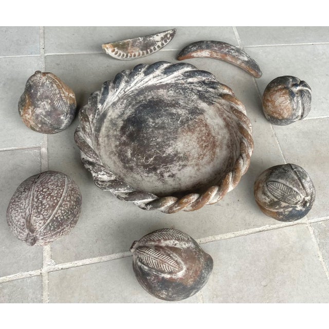 Mexican Late 20th-Century Mexican Barro Rojo (Red Clay) Earthenware Centerpiece Faux Fruit Platter - 8-Pieces For Sale - Image 3 of 18