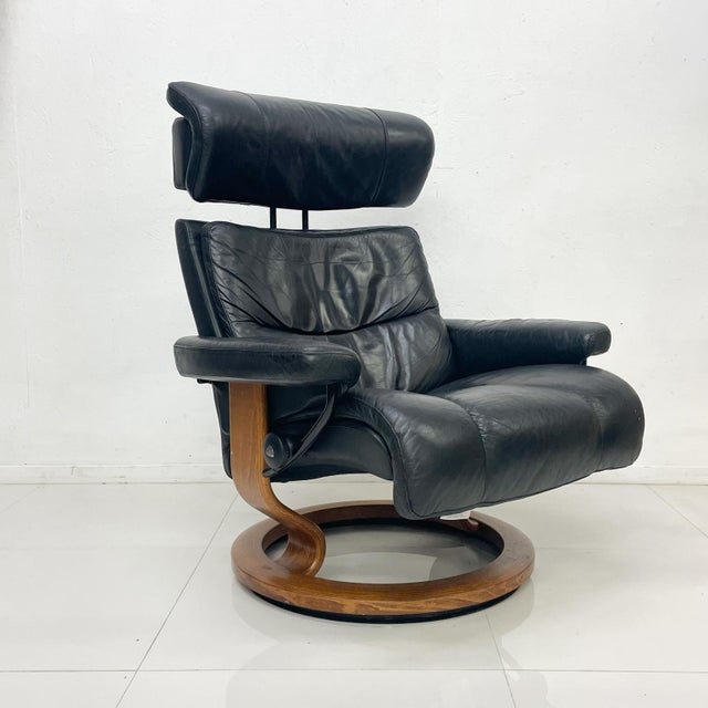 1990s Ekornes Stressless Adjustable Executive Recliner Chair in Black