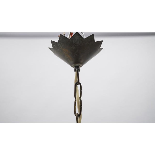 Beveled Glass and Brass Ceiling Light in the style of Adolf Loos for Lobmeyr, Austria , 1940s For Sale - Image 13 of 15