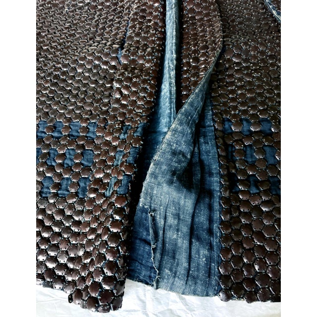 Blue Rare Antique Kikko Katabira Armor Jacket Edo Period For Sale - Image 8 of 16