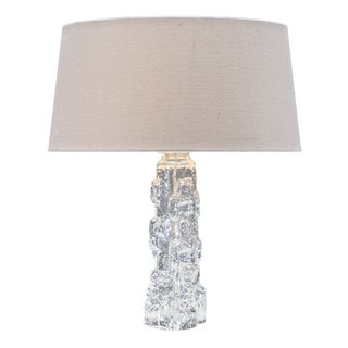 Swedish Glass Table Lamp from Reijmyre Glasbruk, 1970s For Sale
