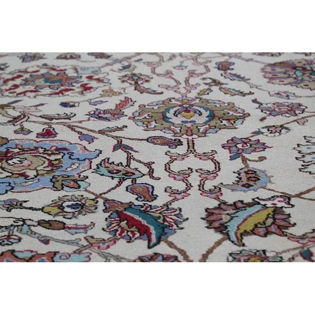 Textile 1960s Old Persian Tabriz Area Rug 12’0″ X 17’9″ For Sale - Image 7 of 12