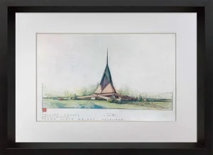 Frank Lloyd Wright Signed #’ed Limited Ed. "Trinity Chapel" W/Frame Included