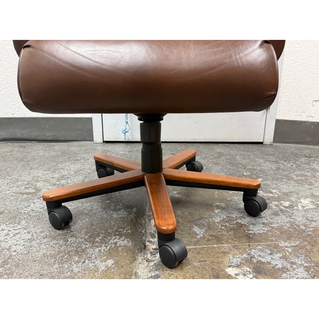 Ethan Allen High Back Executive Swivel Office Chair For Sale - Image 9 of 12