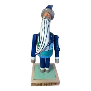 Sticks by Sarah Grant Folk Art Old Man Winter - Santa - Sculpture - Enjoy Winter For Sale