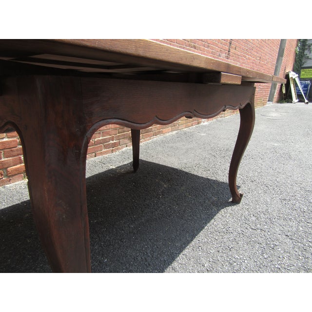 Wood Antique French Oak Draw Leafe Table 1900s For Sale - Image 7 of 9