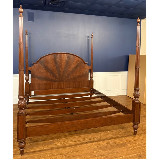 Leighton Hall Furniture Traditional King Size Mahogany Poster Bed by Leighton Hall - Showroom Sample For Sale - Image 4 of 14