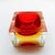 Square Ashtray or Catch-all in Murano Glass by Flavio Poli for Seguso. Stunning Red and Golden Yellow Submerged colors....