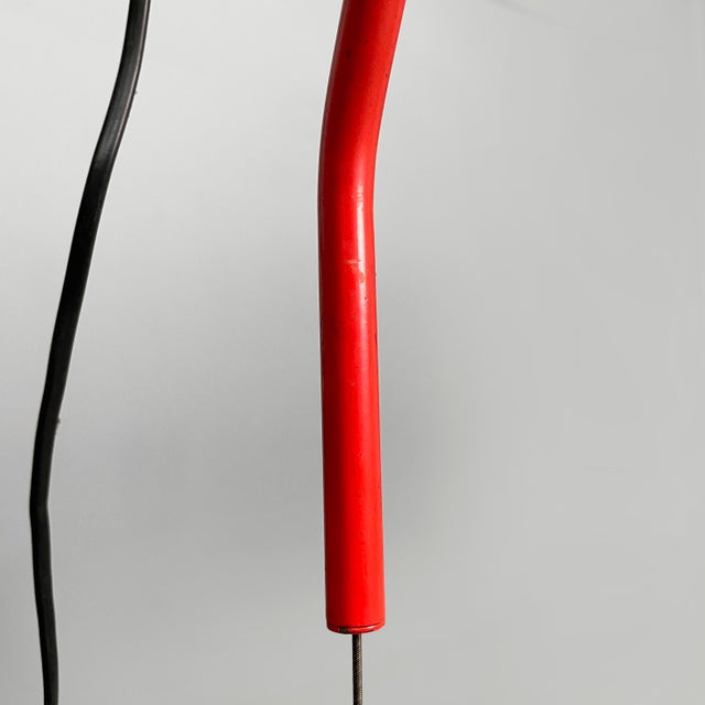 Black Italian Red Floor-to-Ceiling Lamp Parentesi by Achille Castiglioni and Pio Manzù for Flos, 1970s For Sale - Image 8 of 16