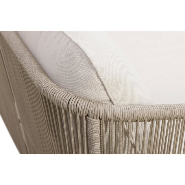 Alpine Teak Wood Outdoor Sofa With Biege Rope Design For Sale - Image 12 of 12