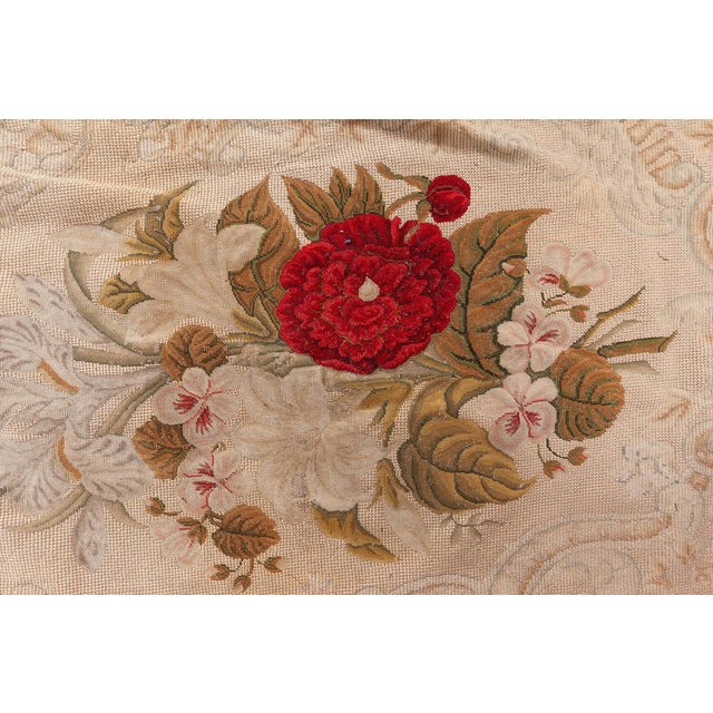 Textile 1880s Antique French Botanic Needlepoint Rug For Sale - Image 7 of 8