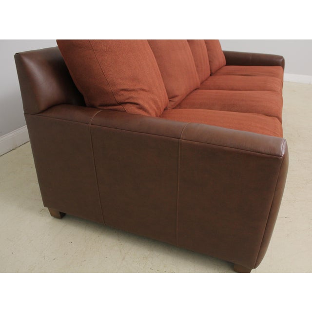 Stickley Leather Sofa W. Upholstered Cushions Chairish