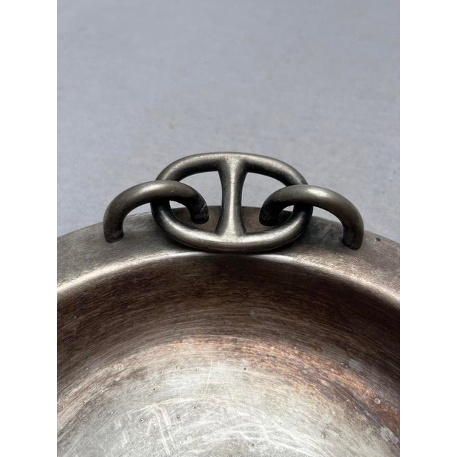 Metal Hermes Paris Silver Plated Chain Dish For Sale - Image 7 of 13