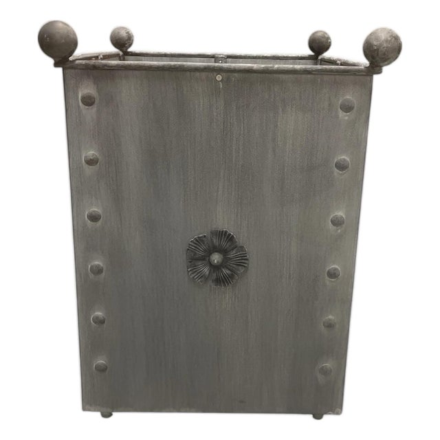 Steel Planter With Rosette Detail For Sale