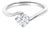 14K White Gold 4/5 Cttw Round Lab Grown Diamond Bypass Solitaire Engagement Ring (F-G Color, VS1-VS2 Clarity) - Ring - Size 8 For Sale