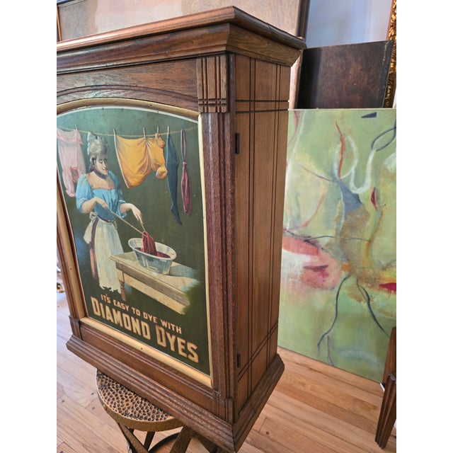 Antique American Advertising Cabinet Diamond Dyes For Sale - Image 16 of 17