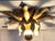 Goldenrod Flat Florentine Ceiling Lamp with Gold-Bronze Metal Frame, 1980s For Sale - Image 8 of 8