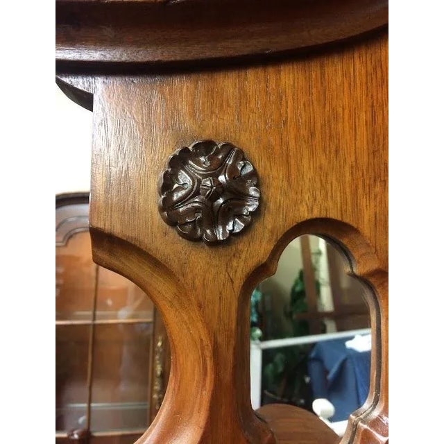 Wood Victorian Furniture Antique Large Shelf Walnut Furniture Large Tall Antique Mirror Etagere Étagère For Sale - Image 7 of 13