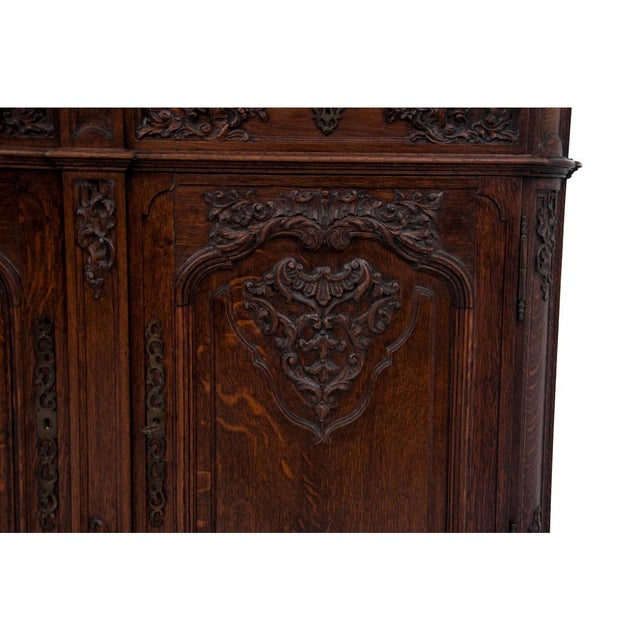 Brown Antique French Oak Cabinet, 1880 For Sale - Image 8 of 11