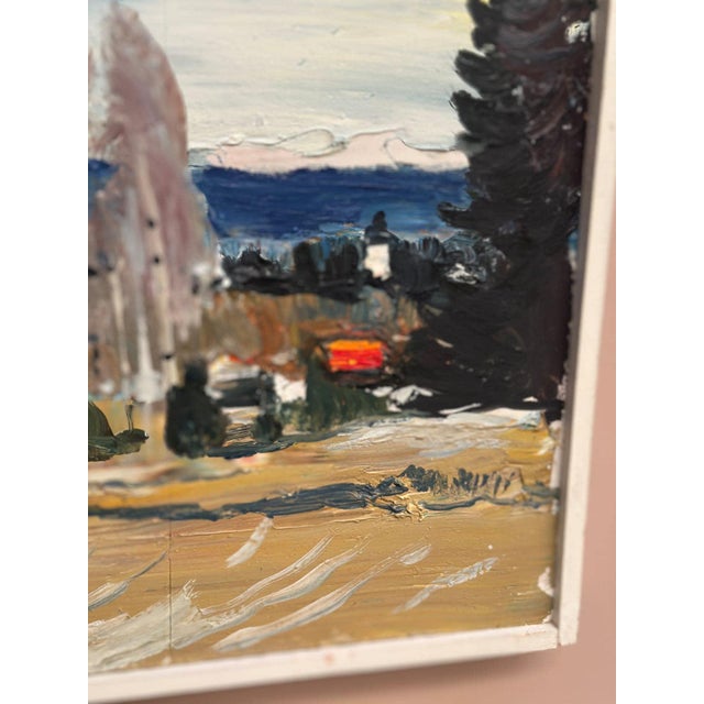 Harry Sahlin, Houses by the Shore, 1975, Oil on Panel, Framed For Sale - Image 4 of 18