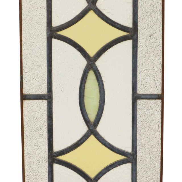 Art Deco Geometric Stained Glass Window, Set of 2 For Sale - Image 10 of 18