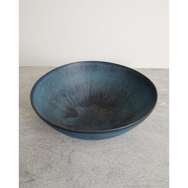 Large Swedish Mid-Century Blue Ceramic Bowl by Stig Lindberg, 1960s For Sale - Image 4 of 8