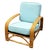 This beautifully restored Paul Frankl inspired rattan lounge chair features a triple-strand half Square moon arm design...