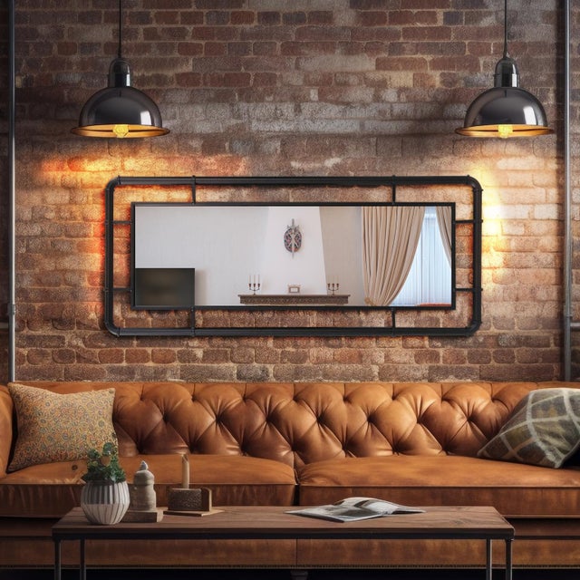 Contemporary Brennan Industrial Dressing Mirror For Sale - Image 3 of 11