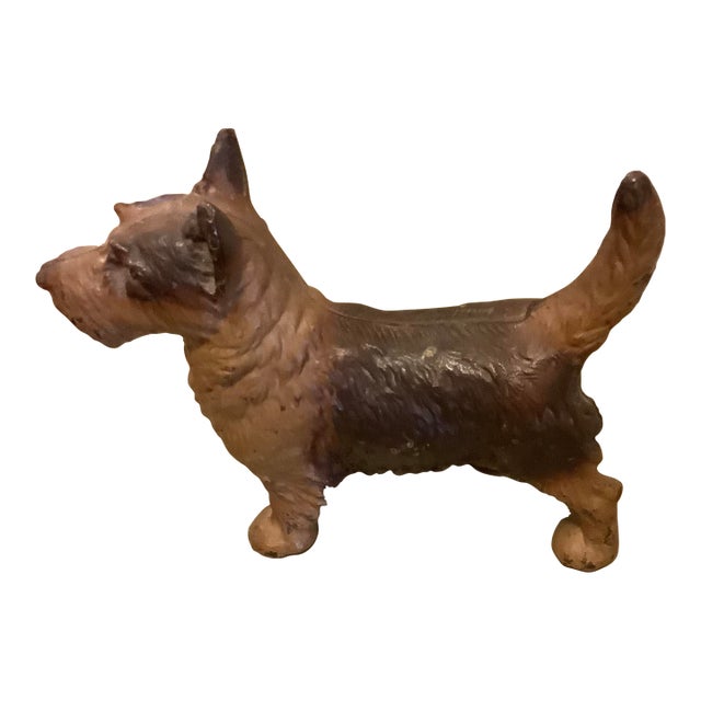 Vintage Hubley Cast Iron Scottie Terrier Dog Doorstop For Sale