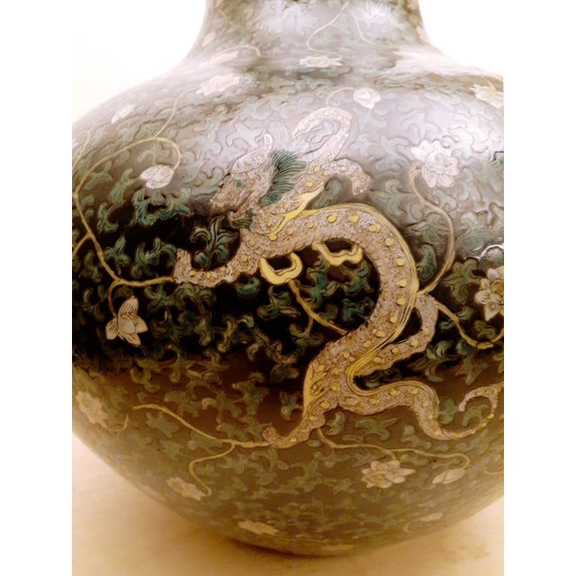 Ceramic Large Early 20th Century Chinese Porcelain Dragon Tianqiuping For Sale - Image 7 of 13