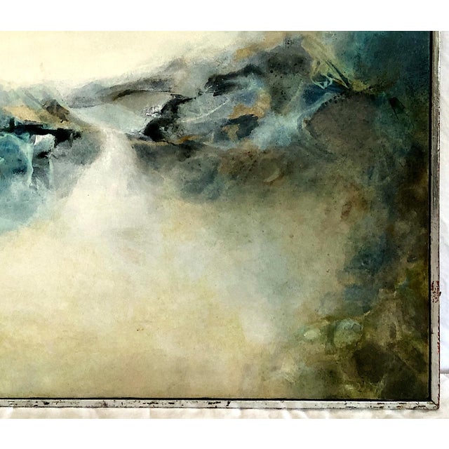 Cream Rare Late 20th-Century Signed Mexican Abstract Expressionist Painting by Wita Wygard For Sale - Image 8 of 11