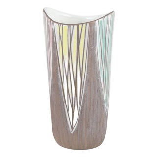 Ceramic Vase with Geometric Decoration by Mari Simmulson for Upsala Ekeby, 1950s For Sale