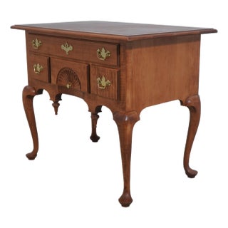 1980s Tiger Maple Hand Crafted New England Lowboy For Sale