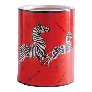 Scalamandre Maison by Port 68 Zebra Red Ice Bucket For Sale