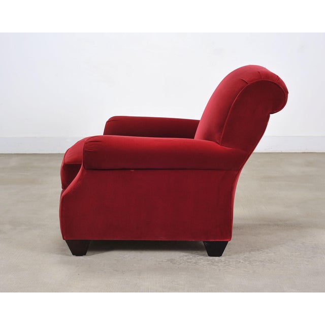 Ralph Lauren London Club Lounge Chair in Italian Red Velvet For Sale - Image 9 of 18