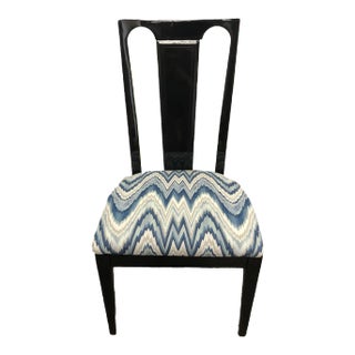 1970s Black Lacquered Accent Chair For Sale