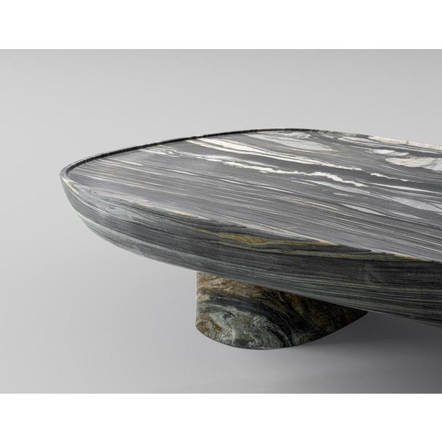 Shell Calacatta Midnight Coffee Table by Etamorph Dimensions: W 150 x D 85 x H 35 cm. Materials: Calacatta Midnight....