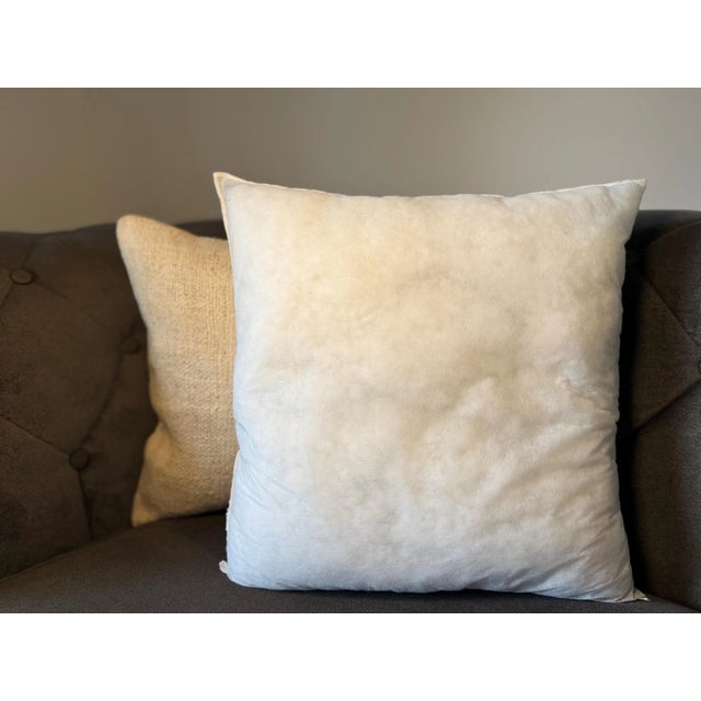 Boho Chic Vintage Turkish Hemp Pillow, Natural Ivory White Cushion, Handwoven Anatolian Pillow With Insert, 16x16 In For Sale - Image 3 of 6