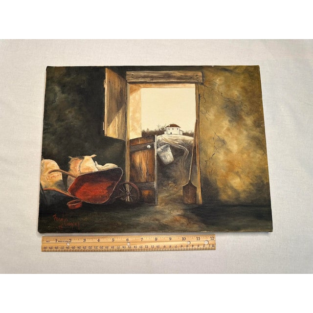 Americana Farmhouse Still Life Original Oil Painting on Canvas For Sale - Image 11 of 12