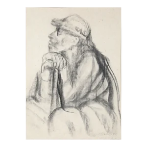 1940s "Zeichnung zu Dem Grabstein fur Professor Breyfig 2" Collotype by Kathe Kollwitz