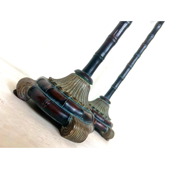 Faux Bamboo Table Lamps, 1970s, Set of 2 For Sale - Image 10 of 11