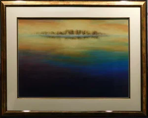 1990s Scott Nellis Untitled Original Pastel Framed Hand Signed Fined Art