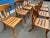 Teak Klismos Patio Dining Chairs. - Set of 8 For Sale - Image 9 of 16