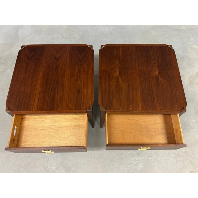 1960s Refinished Walnut End Tables by Bassett - A Pair For Sale - Image 5 of 8